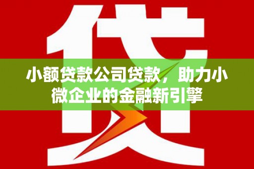 古镇小额贷款公司贷款，助力小微企业的金融新引擎