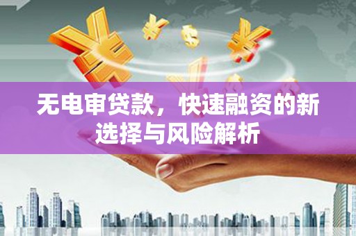 古镇无电审贷款，快速融资的新选择与风险解析