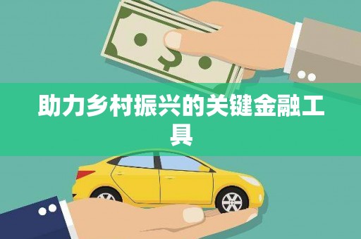 古镇助力乡村振兴的关键金融工具