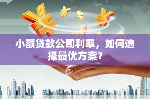 古镇小额贷款公司利率，如何选择最优方案？