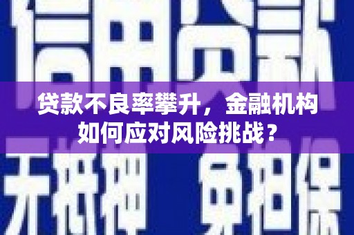 古镇贷款不良率攀升，金融机构如何应对风险挑战？
