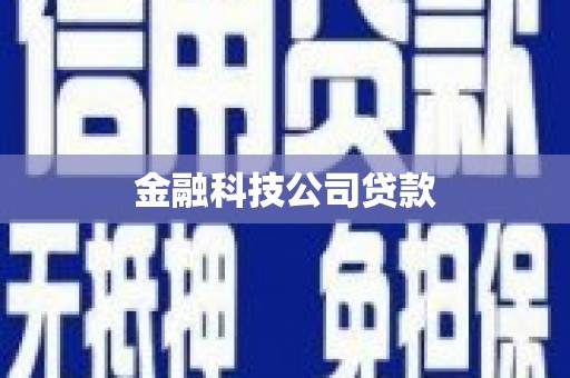 古镇金融科技公司贷款